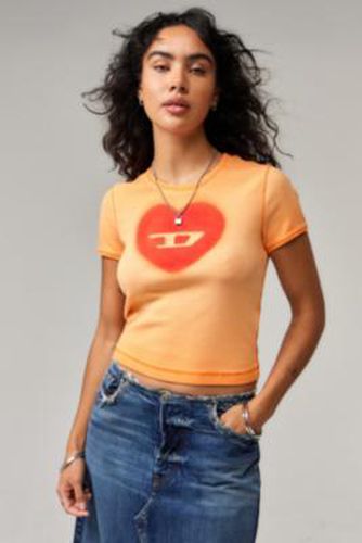 T-shirt à imprimé caur avec D T-Ele en Orange taille: XS - Diesel - Modalova