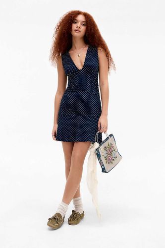 Robe courte Luscian à encolure plongeante et pois en taille: XS - Motel - Modalova