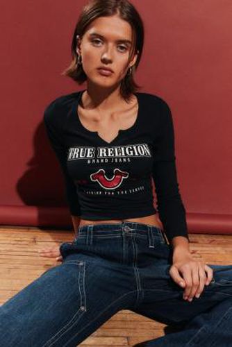 T-shirt à manches longues à col en V cranté taille: Small - True Religion - Modalova