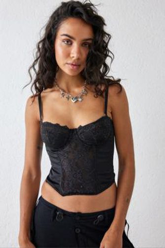 UO - Top style corset Ava en satin et dentelle - Urban Outfitters - Modalova