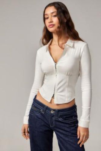 White Hailey Zip Through Shirt en taille: TTP - Silence + Noise - Modalova