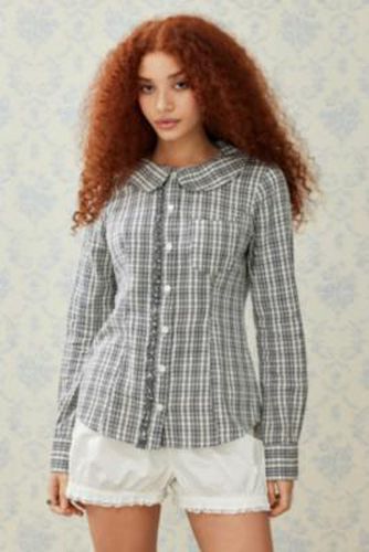 Chemise à col à carreaux UO Aria par en Black/White taille: 2XS - Urban Outfitters - Modalova