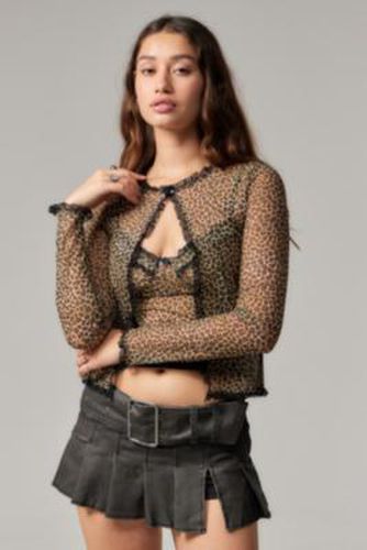 Cardigan en maille imprimé léopard UO par en Brown taille: XS - Urban Outfitters - Modalova