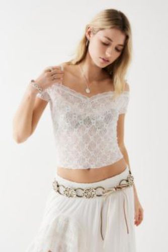 Lace Off-The-Shoulder Cap Sleeve Top en White taille: XL - Light Before Dark - Modalova