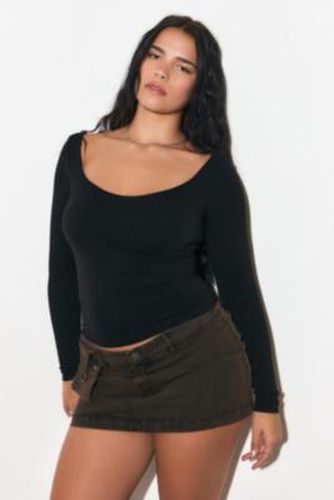 UO Roux Scoop Long Sleeve Seamless Top par en Black taille: XS/Small - Urban Outfitters - Modalova