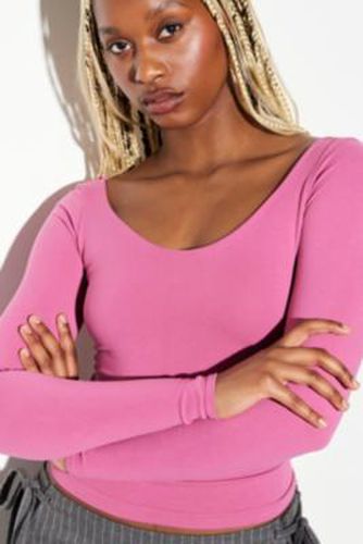 UO Roux Scoop Long Sleeve Seamless Top par en Pink taille: XL/2XL - Urban Outfitters - Modalova