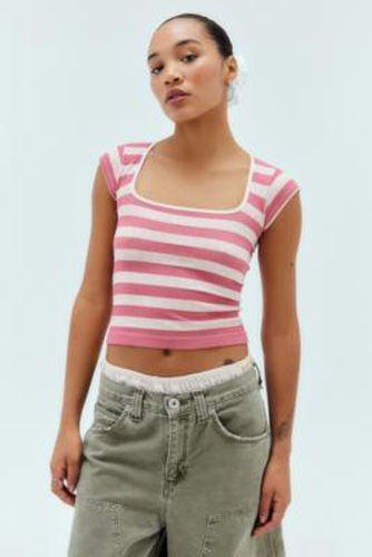 UO - T-shirt court rayé Orla à encolure carrée par en taille: Small - Urban Outfitters - Modalova