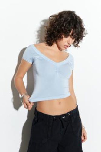 UO Roma Ruched Top par en Blue taille: XL - Urban Outfitters - Modalova