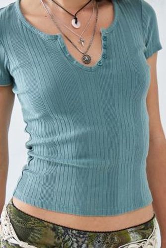 UO - T-shirt cranté en tissu délavé Millie - Urban Outfitters - Modalova