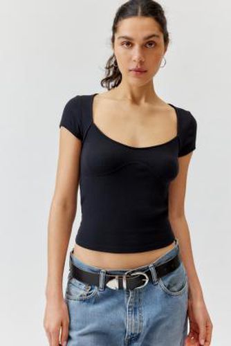 UO - T-shirt à mancherons Greta par en Noir taille: XS - Urban Outfitters - Modalova
