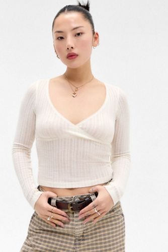 Lily Pointelle Wrap Top en taille: XS - Kimchi Blue - Modalova
