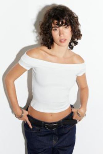 Haut rayé à épaules dénudées en White taille: XS - Urban Outfitters - Modalova
