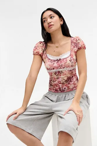 Malka Print Lace Blouse en taille: XS - Kimchi Blue - Modalova