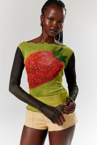 UO - Haut en voile motif fraise par en taille: XS - Urban Outfitters - Modalova