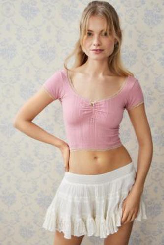 Haut Peggy en maille pointelle en Vieux rose taille: Small - Out From Under - Modalova