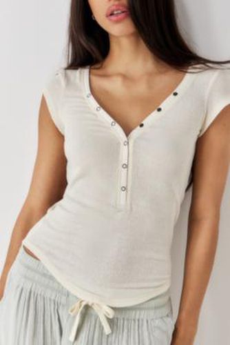 T-shirt Henley avec col à boutons-pression en Ivoire taille: Small - Out From Under - Modalova