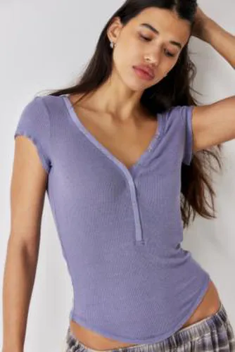 T-shirt Henley avec col à boutons-pression en Mauve taille: Small - Out From Under - Modalova