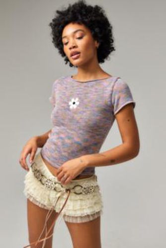 UO - T-shirt raccourci à imprimé floral space-dye en taille: Small - Urban Outfitters - Modalova