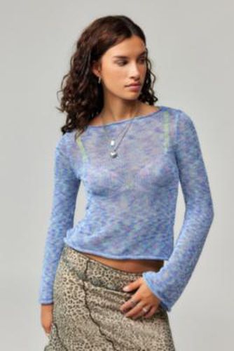 Haut en maille UO à manches évasées chinées par en Blue taille: XS - Urban Outfitters - Modalova