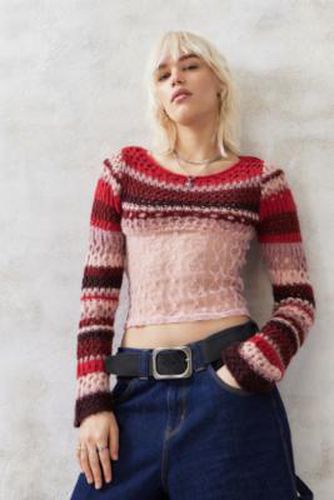 UO - Boléro en crochet Laguna rayé rouge par taille: XS - Urban Outfitters - Modalova