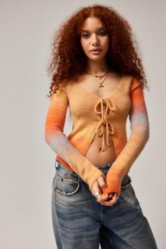 Haut UO Sablé Tie-Dye Noué Devant par en Orange taille: XS - Urban Outfitters - Modalova