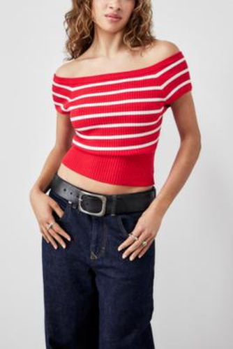 UO - Haut à rayures à épaules dénudées par en Rouge taille: XS - Urban Outfitters - Modalova