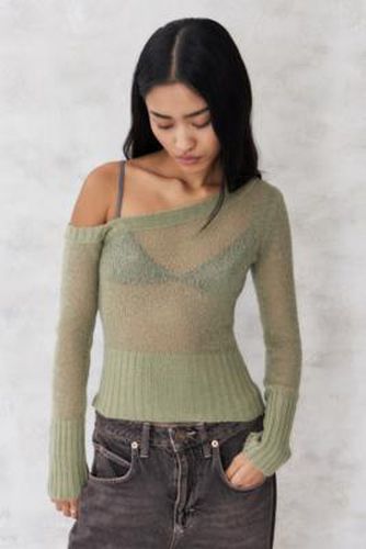 UO - Haut léger en maille fine asymétrique par en Green taille: Small - Urban Outfitters - Modalova