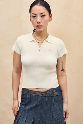 Iets frans. Ribbed Zip-Neck Short Sleeve Top en taille: XS - iets frans... - Modalova