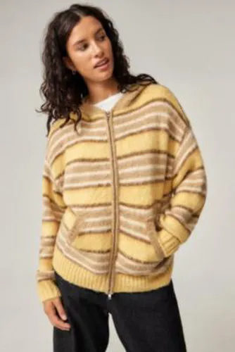 Sweat à capuche zippé en maille brossée à rayures en taille: XS - BDG - Modalova