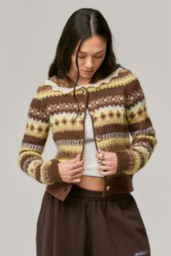 Cardigan UO Sky Fairisle à col en dentelle par en taille: XS - Urban Outfitters - Modalova