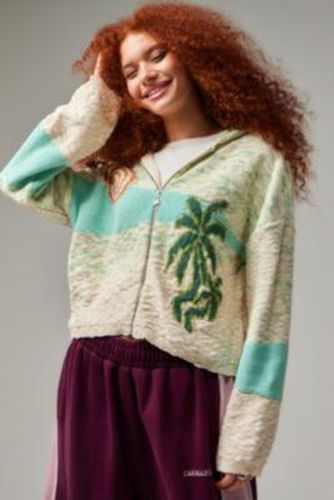 UO - Sweat à capuche zippé en tricot Festival Palm Tree par en taille: XS - Urban Outfitters - Modalova