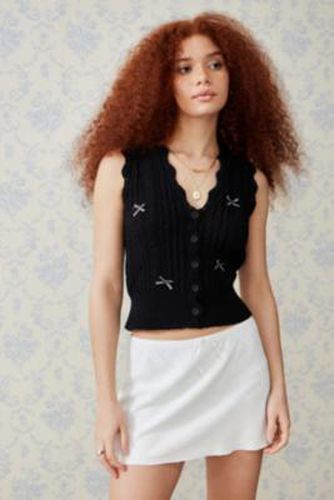 Gilet tricoté à naud UO par en Noir taille: XS - Urban Outfitters - Modalova