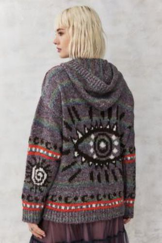 UO - Sweat à capuche tricoté teint par section avec motifs soleil tourbillonnant par en taille: XS - Urban Outfitters - Modalova