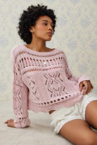 UO - Pull en maille slub ouverte par en Pink taille: Small - Urban Outfitters - Modalova