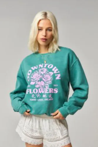 UO- Sweatshirt à fleurs Downtown par en Vert taille: XS - Urban Outfitters - Modalova