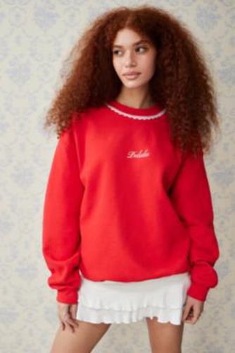 UO - Sweatshirt Delulu rouge par taille: Small/Medium - Urban Outfitters - Modalova