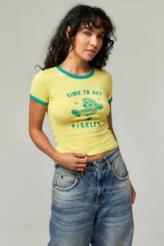 T-shirt UO Pickles Ringer par en Jaune taille: XS - Urban Outfitters - Modalova