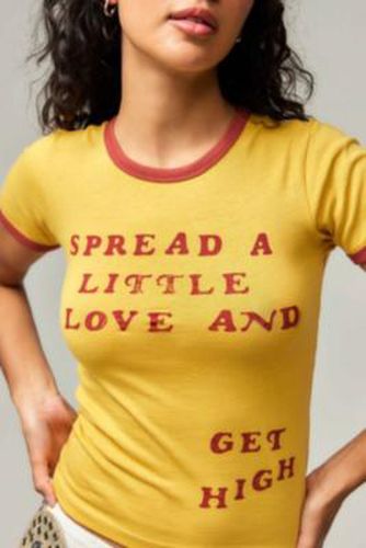 T-shirt bébé UO Get High Lenny Kravitz par en Jaune taille: XS - Urban Outfitters - Modalova