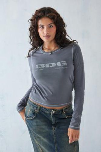 T-shirt effet rétréci à manches longues et logo gris foncé taille: XL - BDG - Modalova