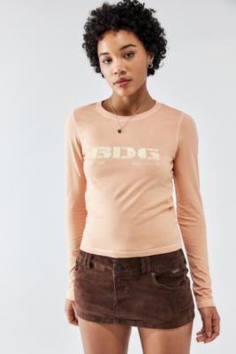 T-shirt raccourci à manches longues avec logo au pochoir rose en taille: XS - BDG - Modalova