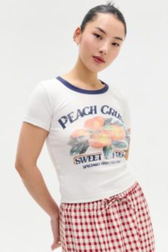 T-shirt bébé à bords contrastants UO Peach Crush par en taille: XS - Urban Outfitters - Modalova