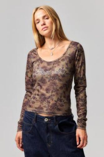 Haut à manches longues fleuri Diamante UO par en taille: XS - Urban Outfitters - Modalova