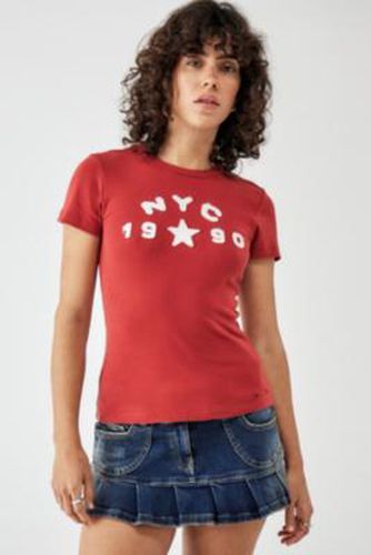 T-shirt court NYC 1990 en Rouge taille: XS - BDG - Modalova
