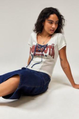 UO - T-shirt de football court à lacets par en Crème taille: XL - Urban Outfitters - Modalova