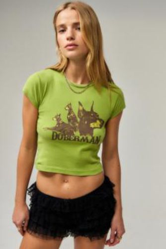 UO - T-shirt raccourci Doberman par en Vert taille: XL - Urban Outfitters - Modalova