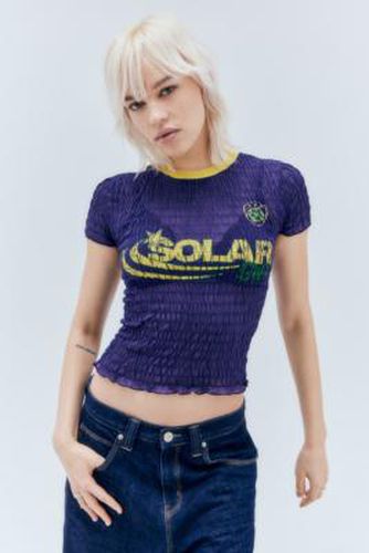 UO - T-shirt raccourci froncé Solar par en Bleu marine taille: Small - Urban Outfitters - Modalova