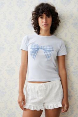 T-shirt bébé UO à naud vichy par en Bleu taille: XS - Urban Outfitters - Modalova