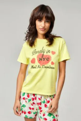 UO - T-shirt court Lonely In NYC par en Jaune taille: Small/Medium - Urban Outfitters - Modalova