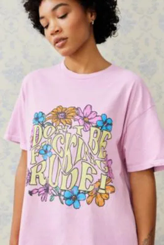 UO - T-shirt Don't Be Rude ample par en Rose taille: Small/Medium - Urban Outfitters - Modalova