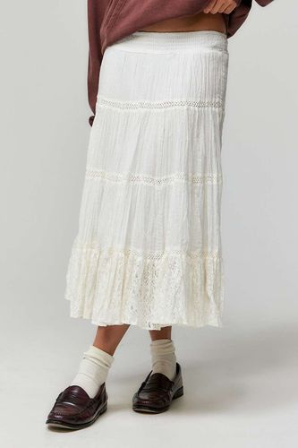 Jupe midi en dentelle plissée Isla en taille: Large - Kimchi Blue - Modalova